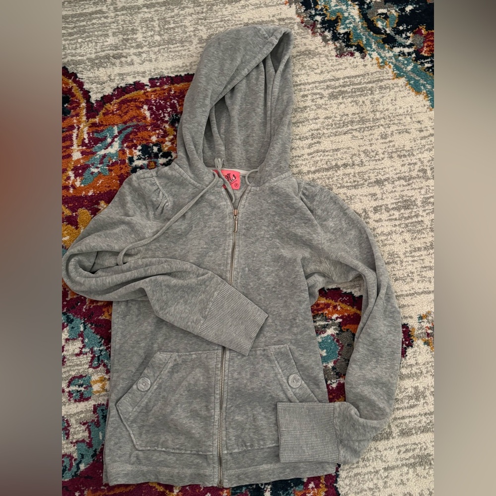 Juicy Couture Gray Zip-Up Hoodie Sweatshirt